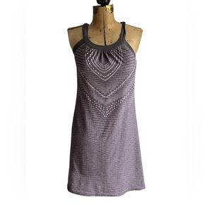 prAna Cantine Athletic Gray Racerback with Built in Bra Dress L